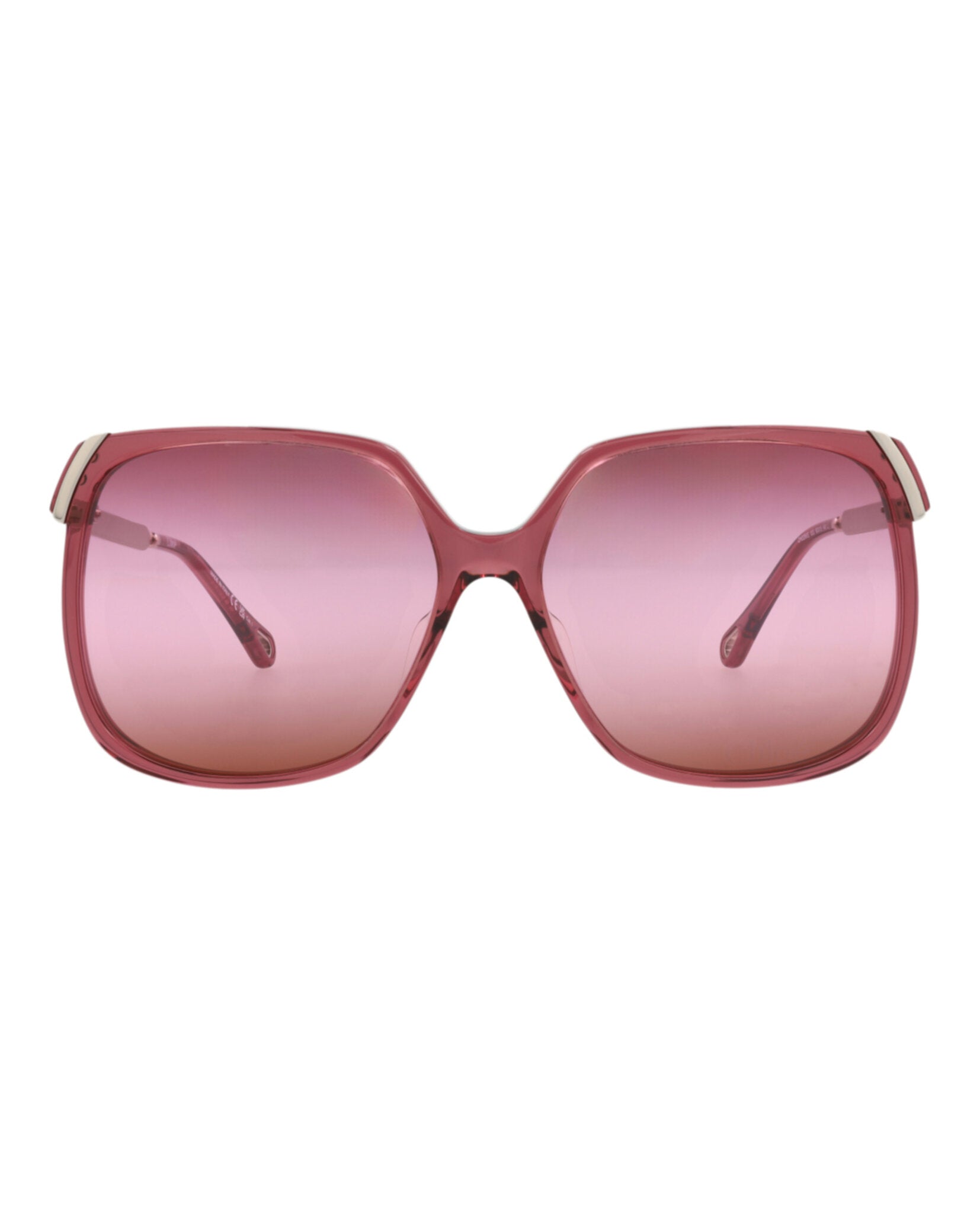 Chloé Chloé Womens Square/Rectangle Burgundy Silver Red Fashion Designer Eyewear