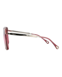 Chloé Chloé Womens Square/Rectangle Burgundy Silver Red Fashion Designer Eyewear