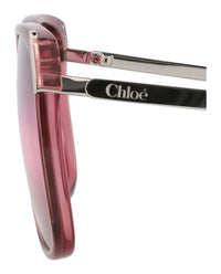 Chloé Chloé Womens Square/Rectangle Burgundy Silver Red Fashion Designer Eyewear