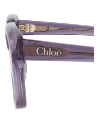 Chloé Womens Square/Rectangle Violet Violet Transparent Fashion Designer Eyewear