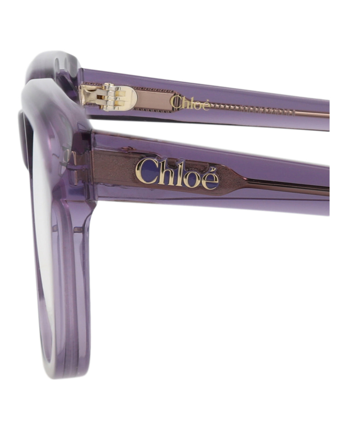 Chloé Womens Square/Rectangle Violet Violet Transparent Fashion Designer Eyewear