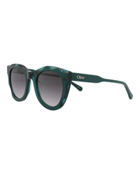 Chloé Womens Round/Oval Green Green Grey Fashion Designer Eyewear