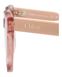 Chloé Womens Round/Oval Red Pink Transparent Fashion Designer Eyewear