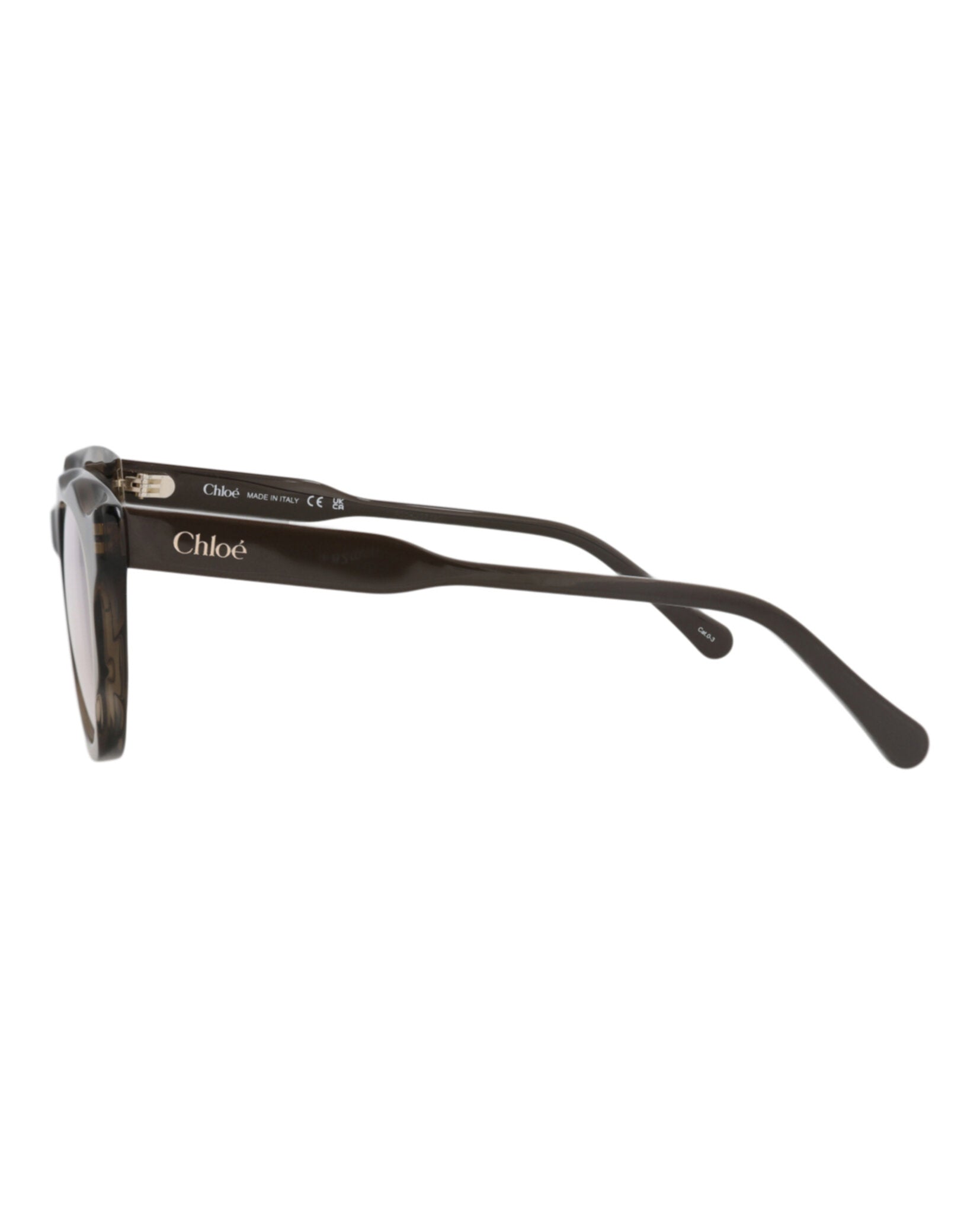 Chloé Chloé Womens Round/Oval Brown Brown Transparent Fashion Designer Eyewear