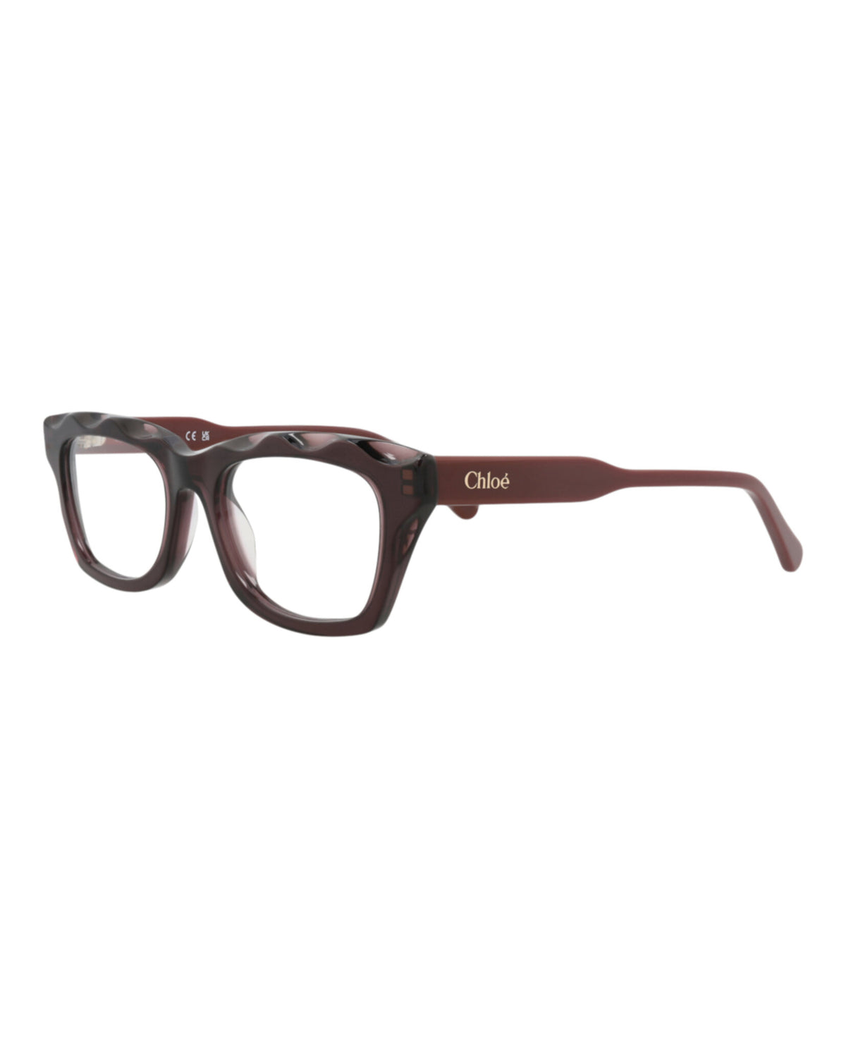 Chloé Womens Square/Rectangle Violet Burgundy Transparent Fashion Designer Eyewear