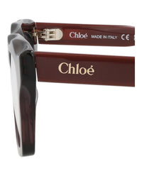 Chloé Womens Square/Rectangle Violet Burgundy Transparent Fashion Designer Eyewear
