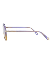 Chloé Chloé Womens Square/Rectangle Violet Violet Transparent Fashion Designer Eyewear