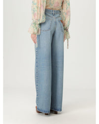 Chloe Wide Leg Jeans High Waisted Women Gnawed Blue
