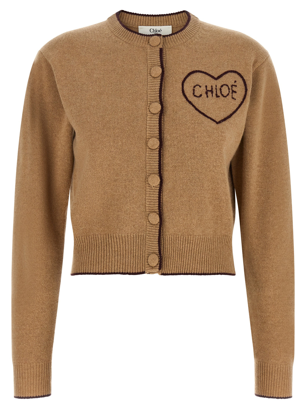Chloé Women Heart Intarsia Cardigan