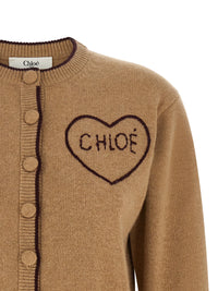 Chloé Women Heart Intarsia Cardigan