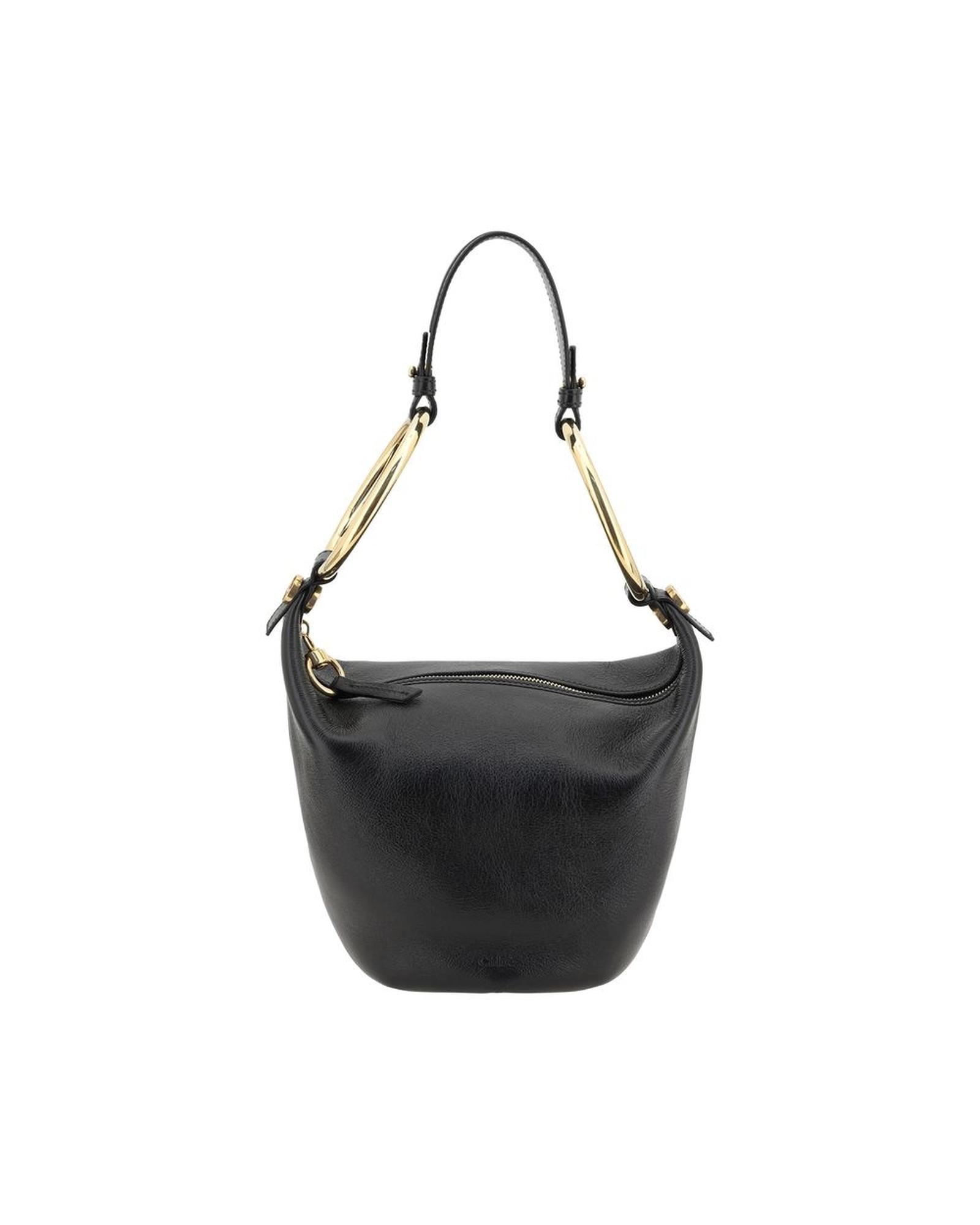 Chloe Bracelet Shoulder Bag with Brass Ring Accents and Zippered Closure
