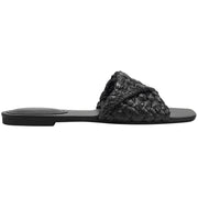 Moral Womens Faux Leather Woven Slide Sandals