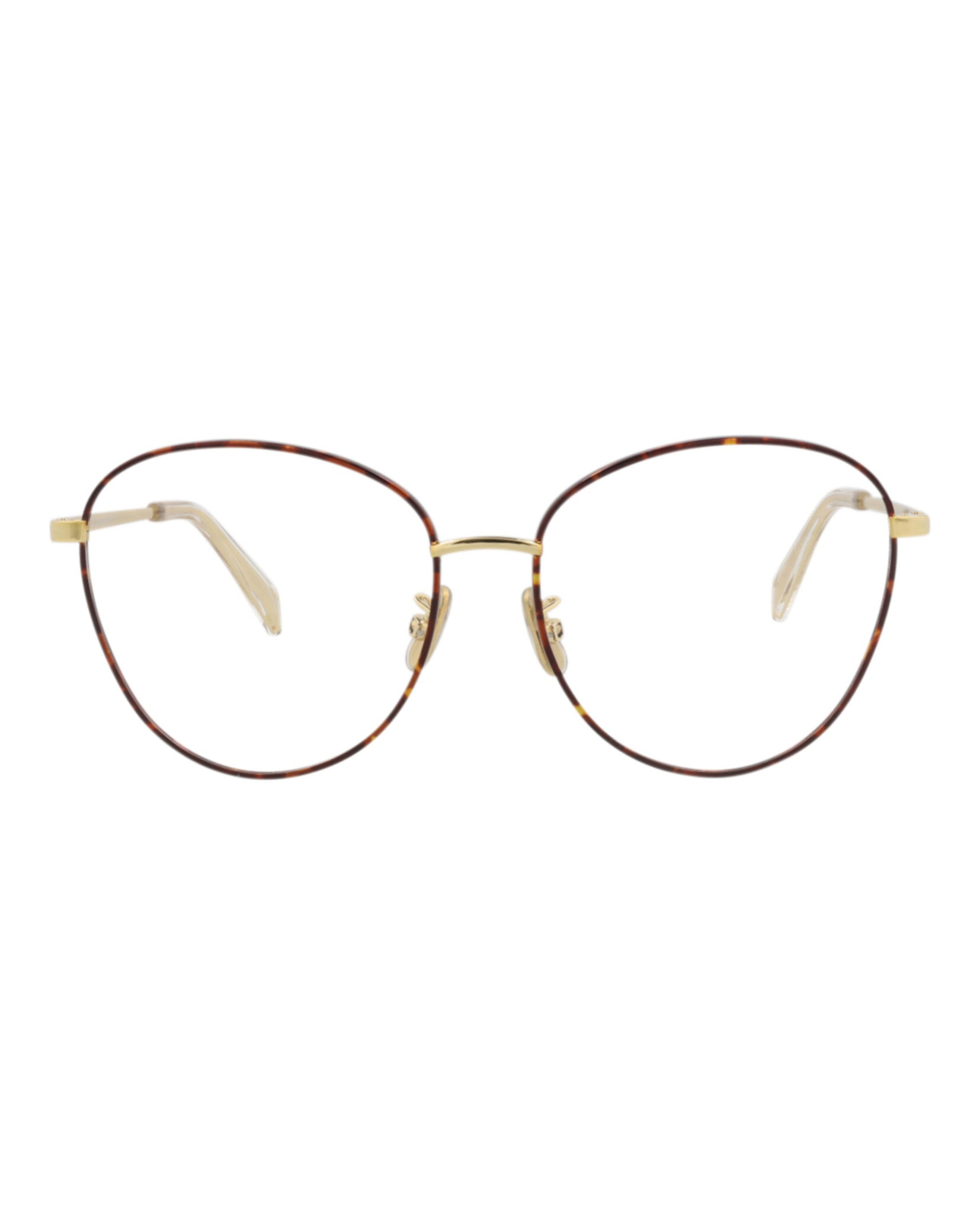 Celine Womens Cat Eye Gold Gold Transparent Fashion Designer Eyewear Gold Gold Transparent