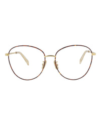 Celine Womens Cat Eye Gold Gold Transparent Fashion Designer Eyewear Gold Gold Transparent