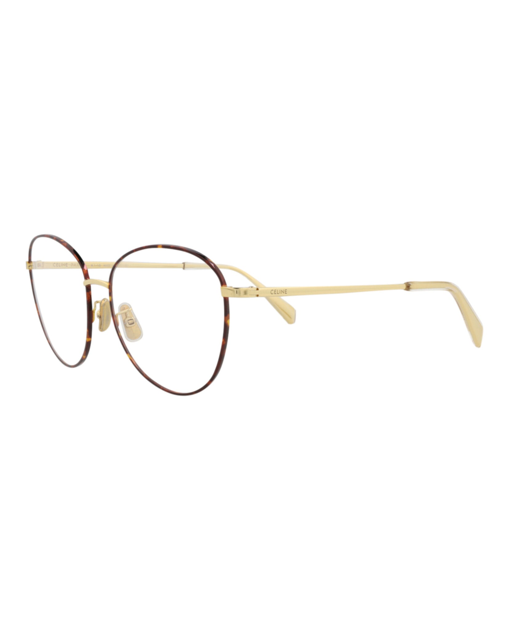 Celine Womens Cat Eye Gold Gold Transparent Fashion Designer Eyewear