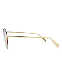 Celine Womens Cat Eye Gold Gold Transparent Fashion Designer Eyewear