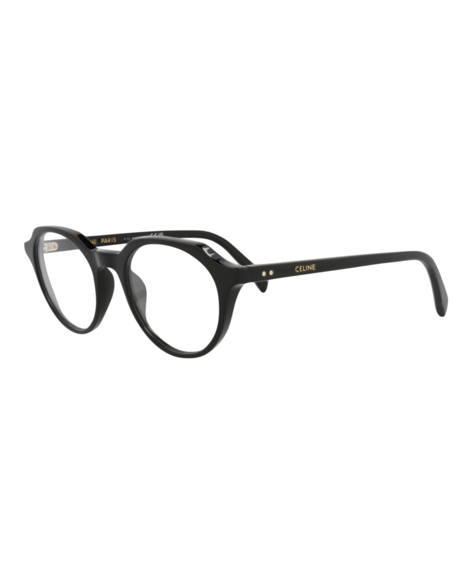 Celine Mens Round/Oval Black Black Transparent Fashion Designer Eyewear