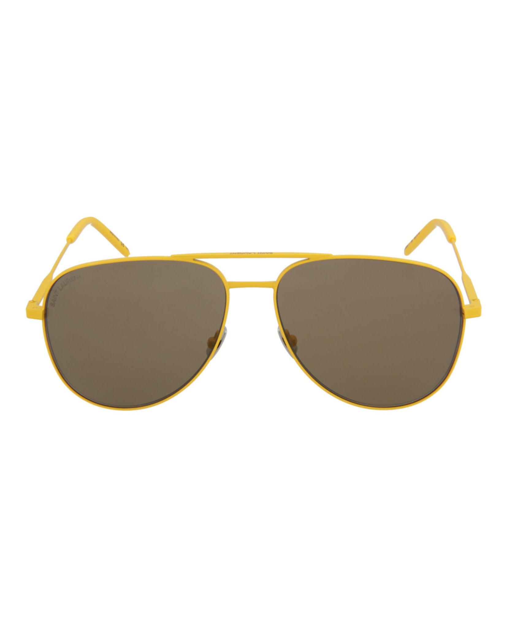 Saint Laurent Unisex Aviator Yellow Yellow Brown Fashion Designer Eyewear