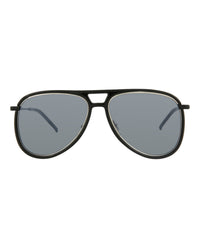 Saint Laurent Unisex Aviator Black Black Silver Fashion Designer Eyewear
