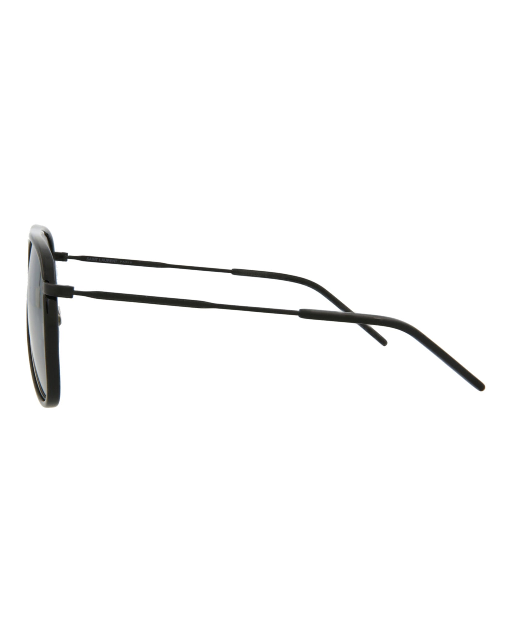 Saint Laurent Unisex Aviator Black Black Silver Fashion Designer Eyewear