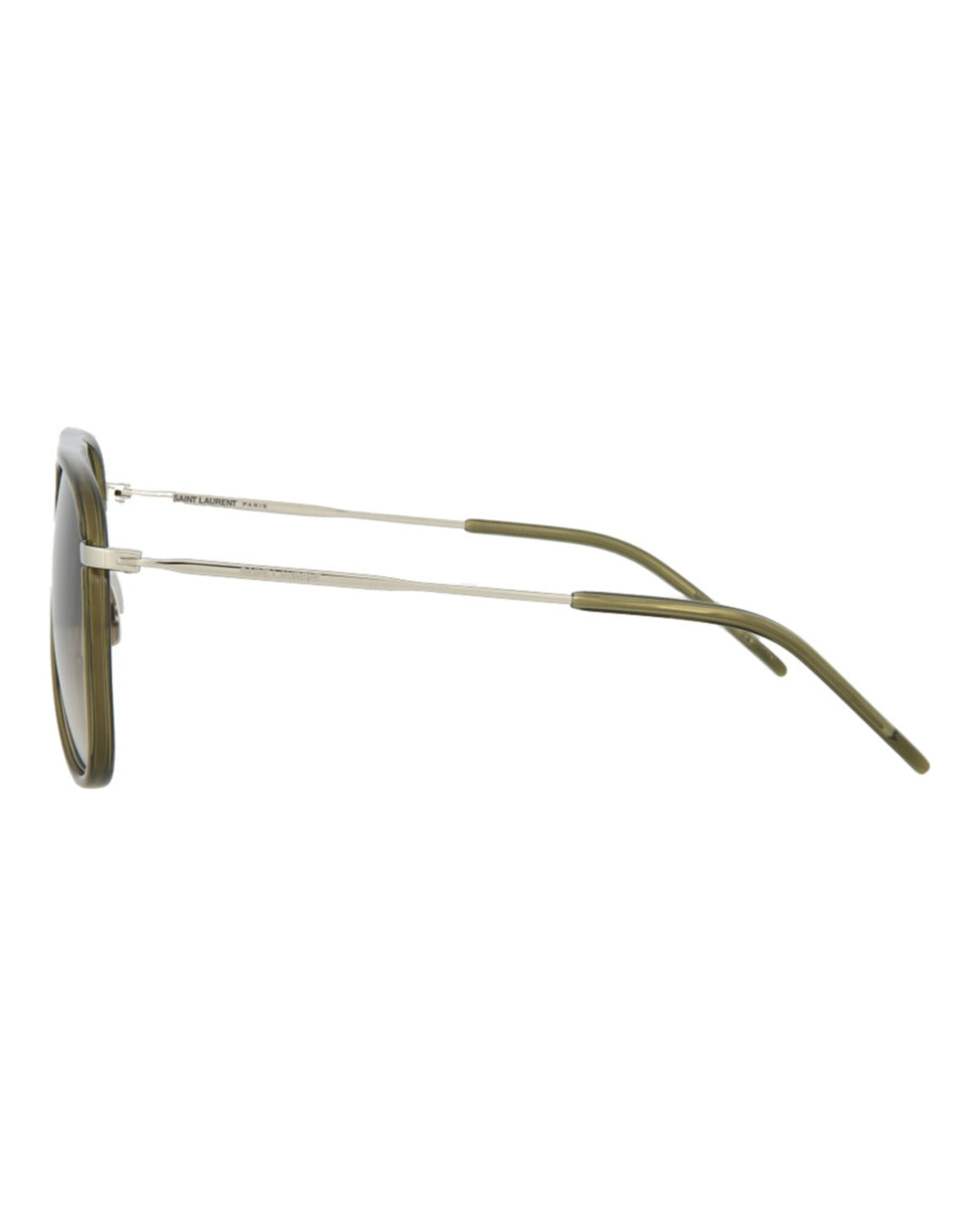 Saint Laurent Unisex Aviator Green Silver Brown Fashion Designer Eyewear