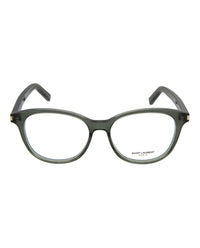 Saint Laurent Unisex Round/Oval Shiny Dark Olive Fashion Designer Eyewear