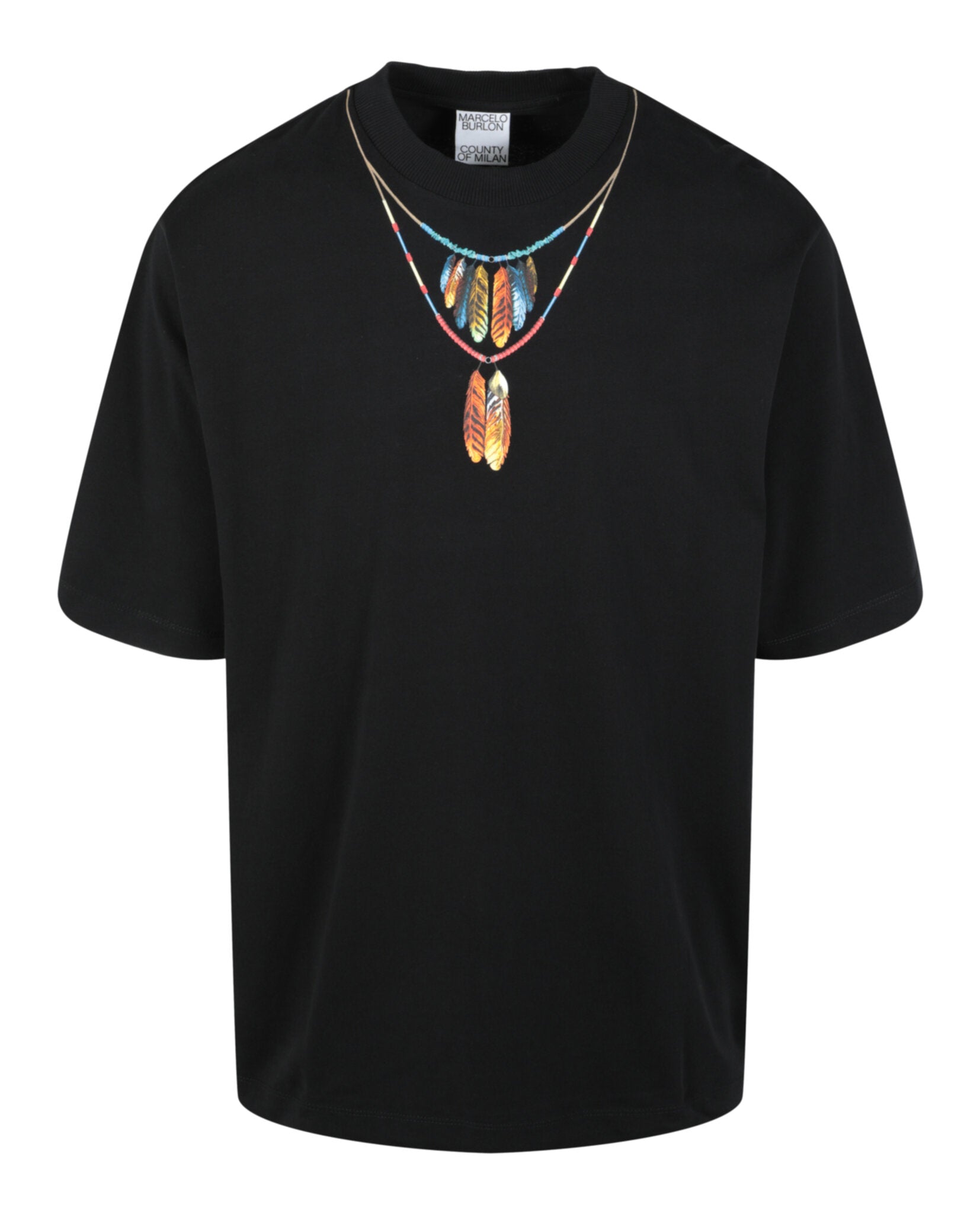 Marcelo Burlon Mens Feathers Necklace T-Shirt