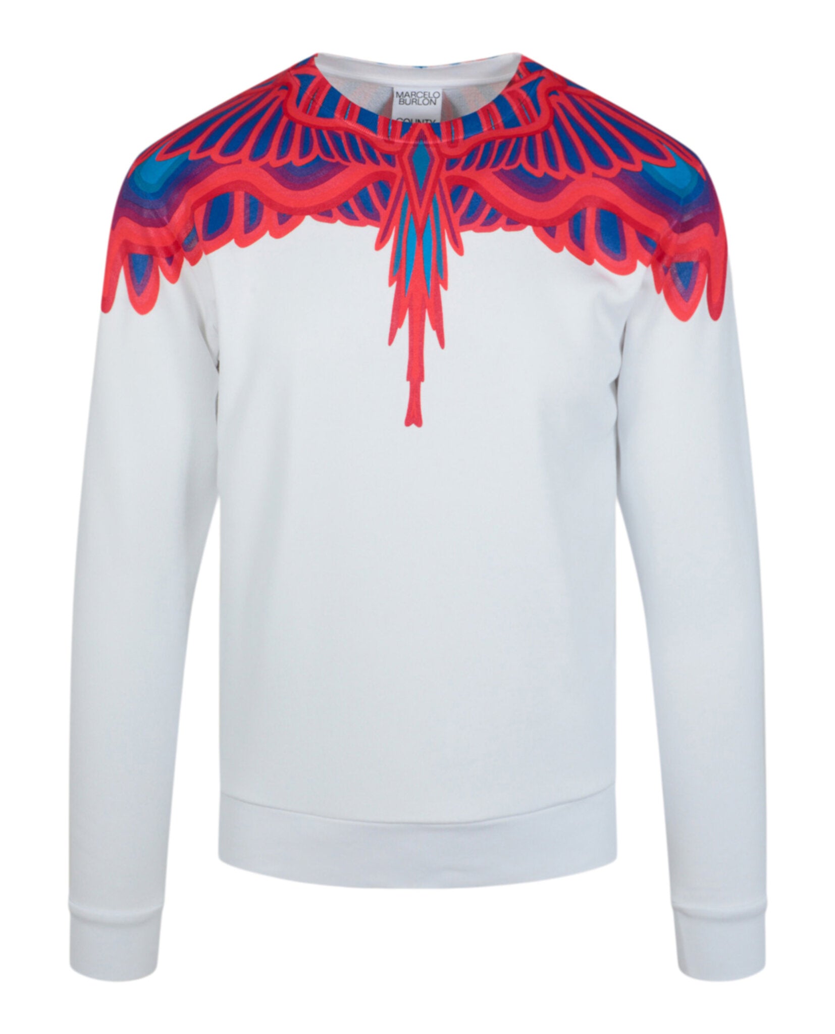 Marcelo Burlon Mens Curves Wings Crewneck Sweatershirt