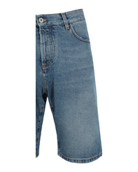 Marcelo Burlon Mens Cross Stonewash Denim Shorts