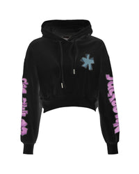 Comme Des Fuckdown Jacks Cropped Hoodie Model CO14503 Women Black Sweaters