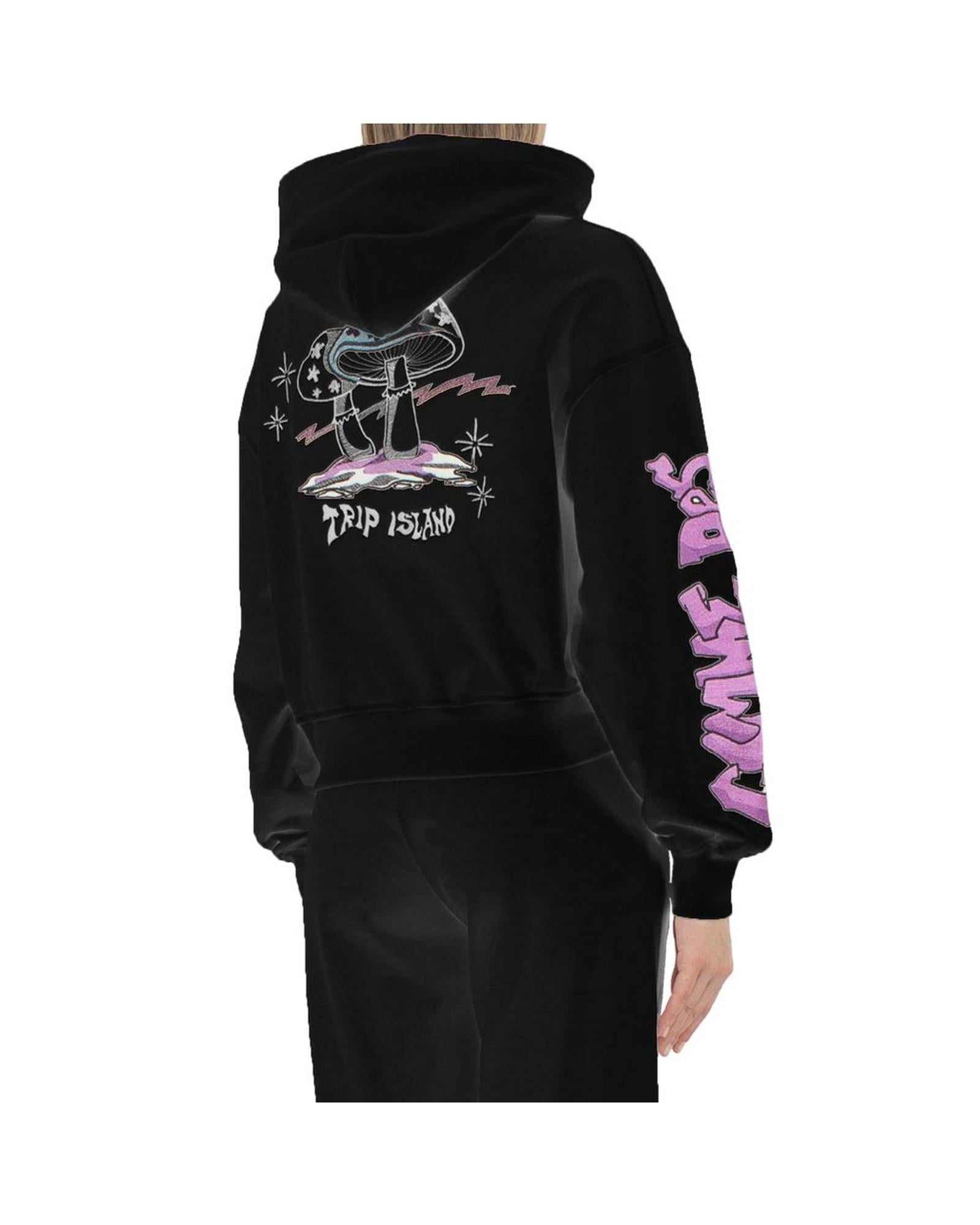 Comme Des Fuckdown Jacks Cropped Hoodie Model CO14503 Women Black Sweaters