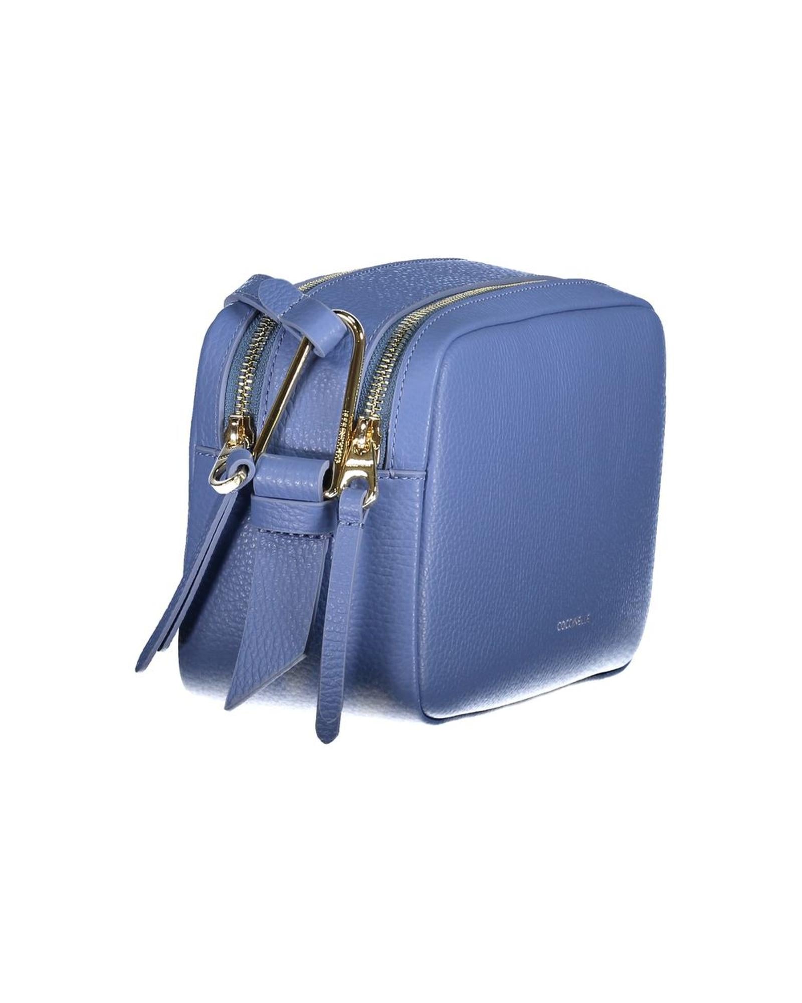 Coccinelle Crossbody Bag Zip Closure Adjustable Strap Women Light Blue Handbags