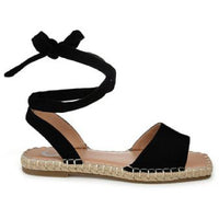 Emelie Womens Lace-Up Faux Suede Flat Sandals