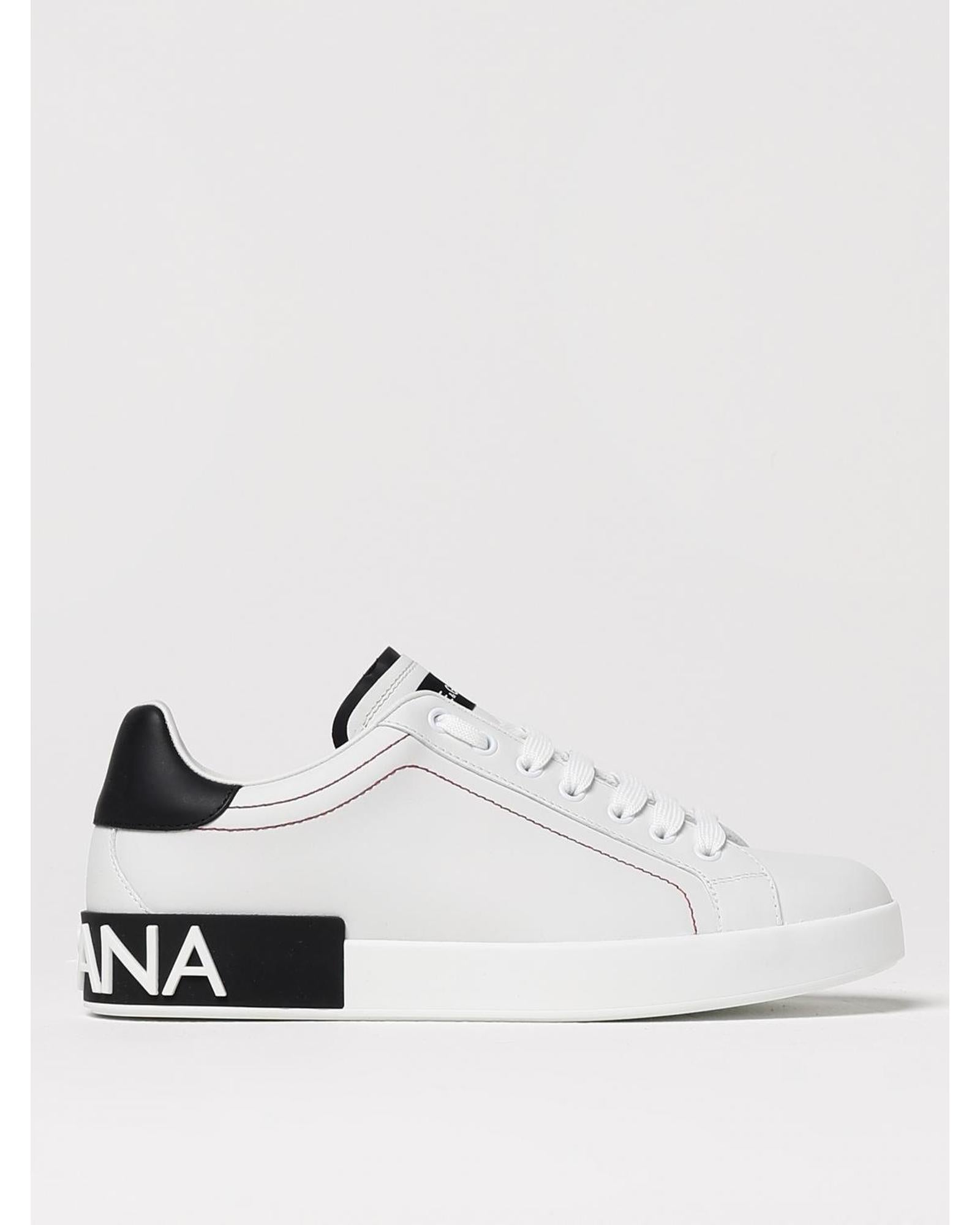 Dolce & Gabbana Portofino Leather Sneakers Men White