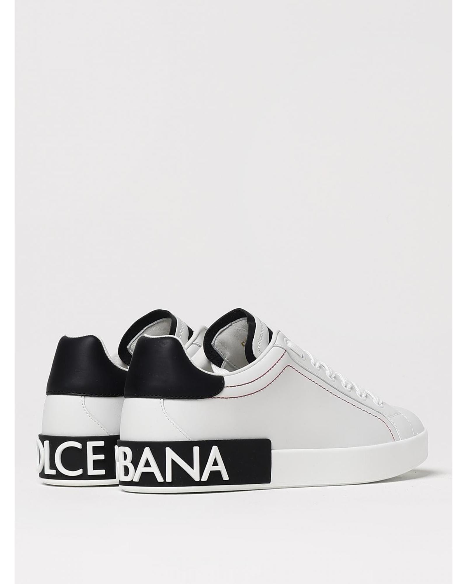 Dolce & Gabbana Portofino Leather Sneakers Men White