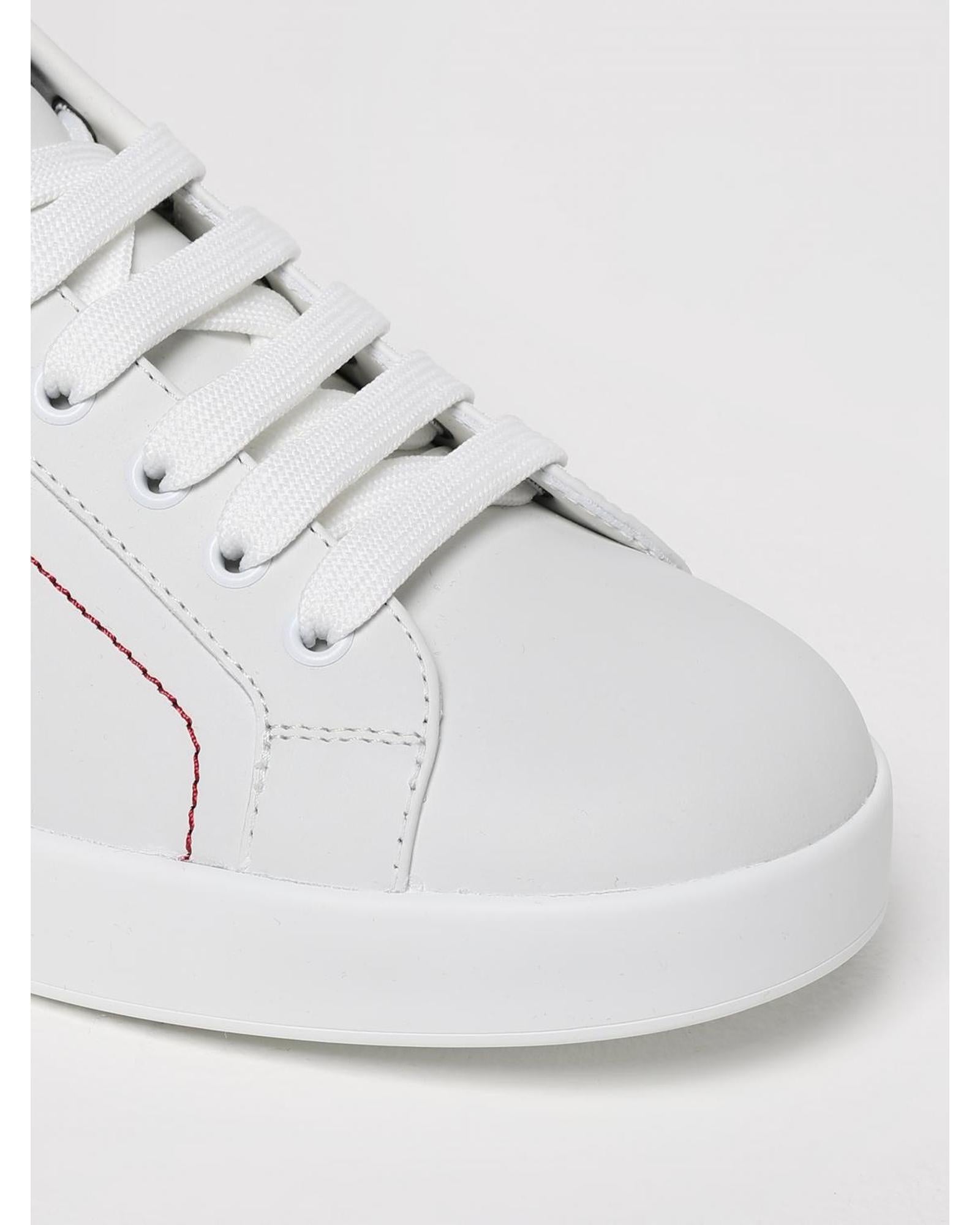 Dolce & Gabbana Portofino Leather Sneakers Men White