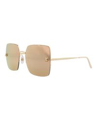 Cartier Cartier Womens Square/Rectangle Gold Gold Gold Fashion Designer Eyewear