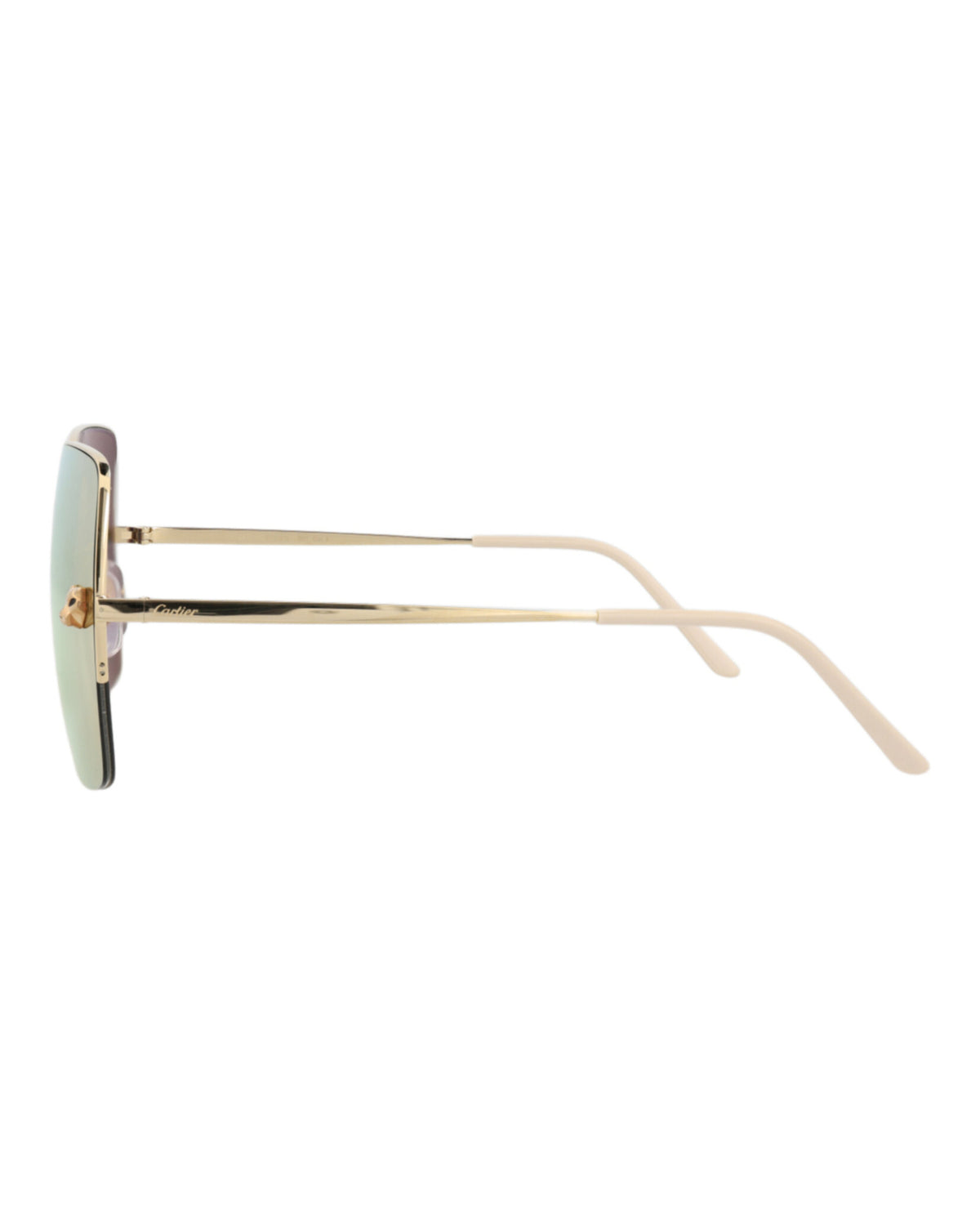 Cartier Cartier Womens Square/Rectangle Gold Gold Gold Fashion Designer Eyewear