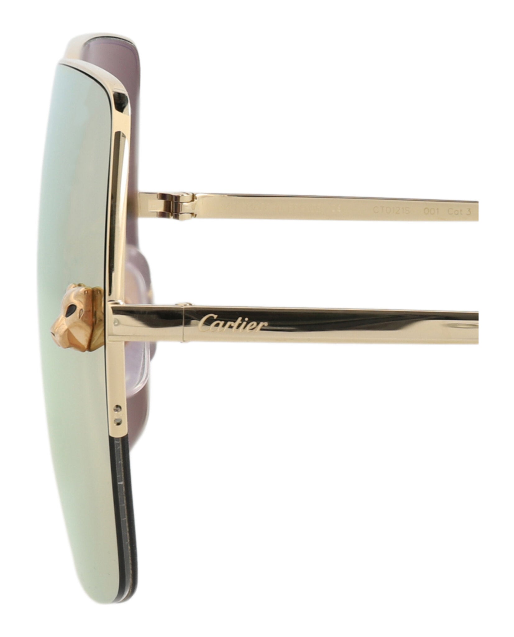 Cartier Cartier Womens Square/Rectangle Gold Gold Gold Fashion Designer Eyewear