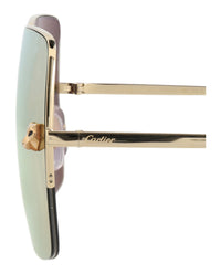 Cartier Cartier Womens Square/Rectangle Gold Gold Gold Fashion Designer Eyewear