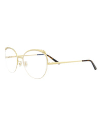 Cartier Womens Cat Eye Gold Gold Transparent Fashion Designer Eyewear
