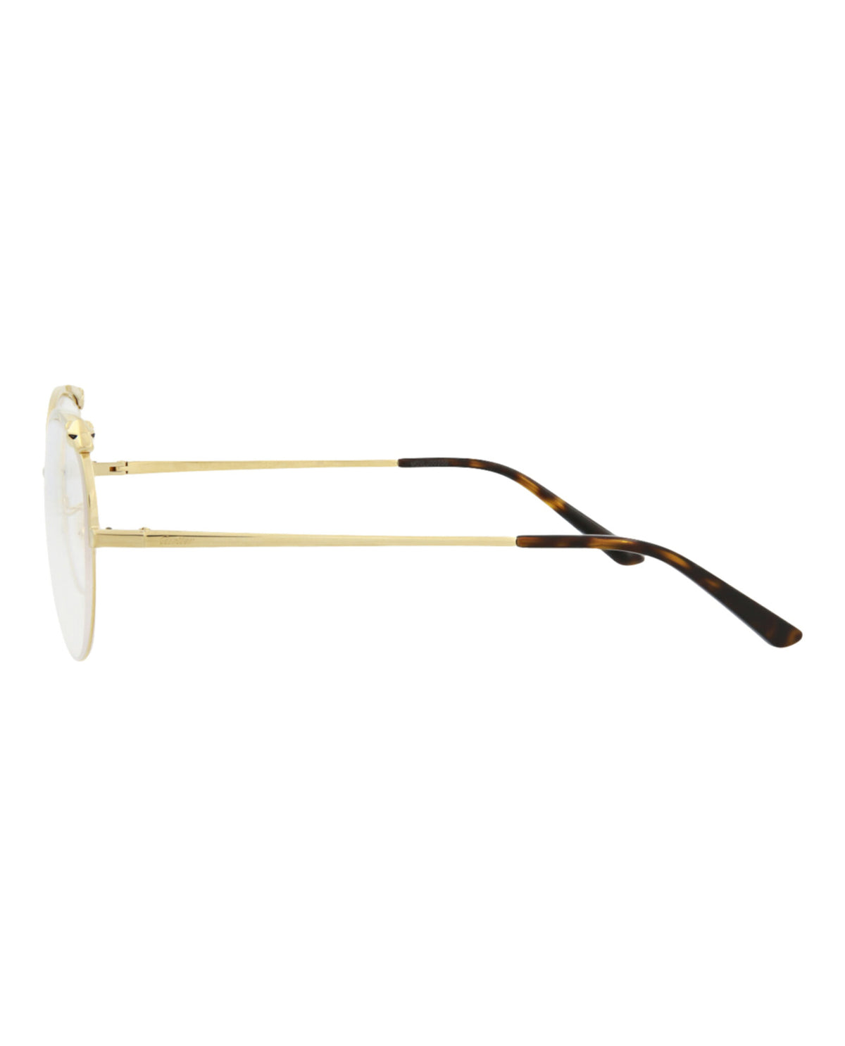 Cartier Womens Cat Eye Gold Gold Transparent Fashion Designer Eyewear