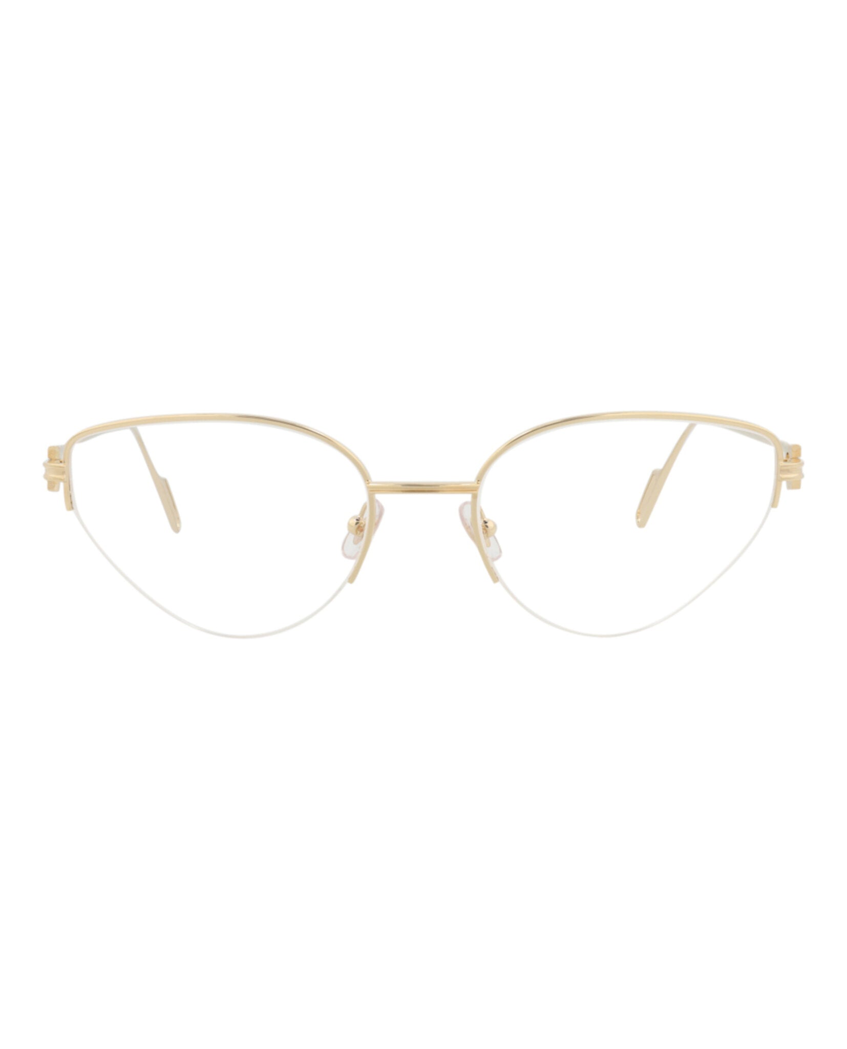 Cartier Womens Cat Eye Gold Gold Transparent Fashion Designer Eyewear