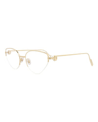 Cartier Womens Cat Eye Gold Gold Transparent Fashion Designer Eyewear
