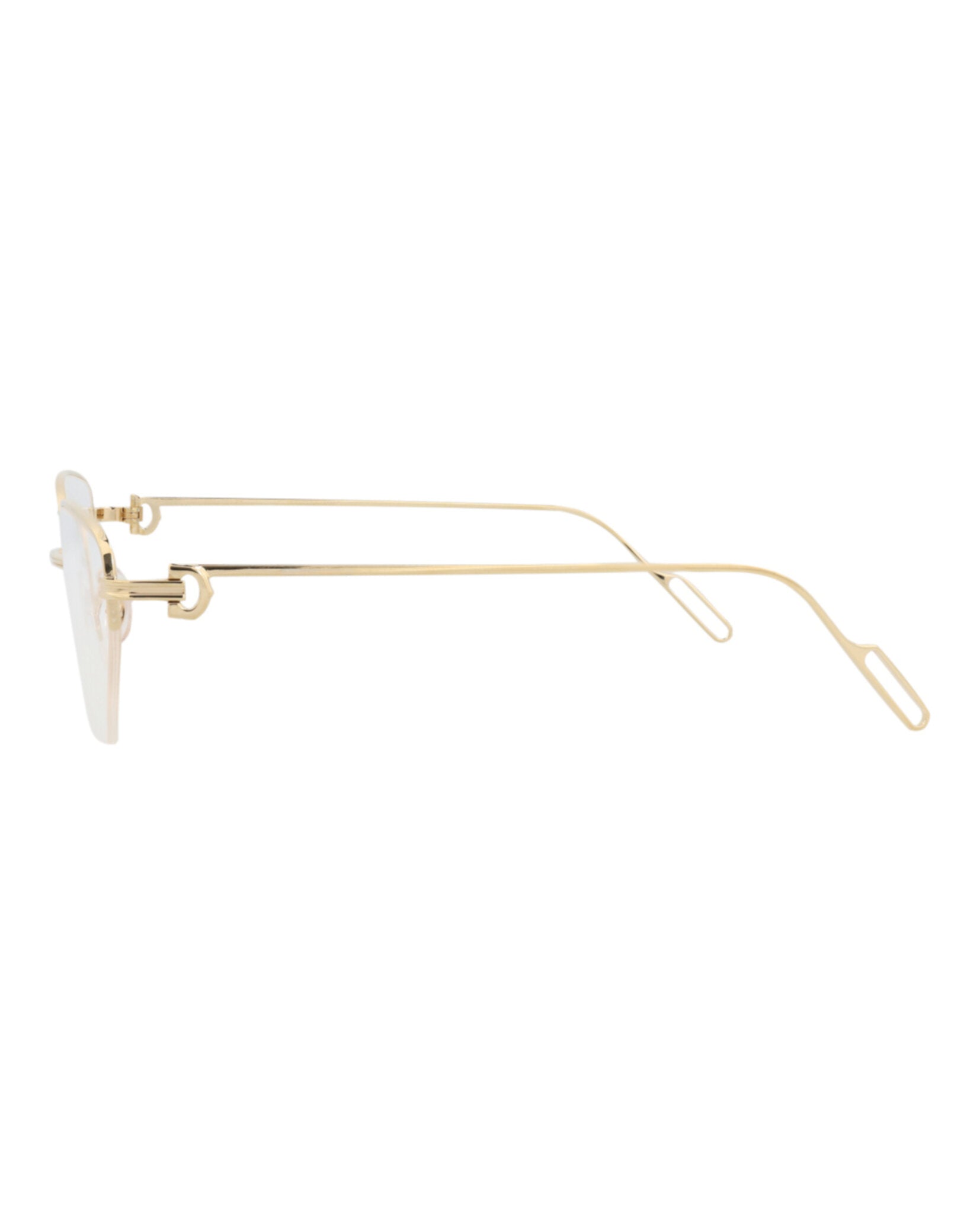 Cartier Womens Cat Eye Gold Gold Transparent Fashion Designer Eyewear