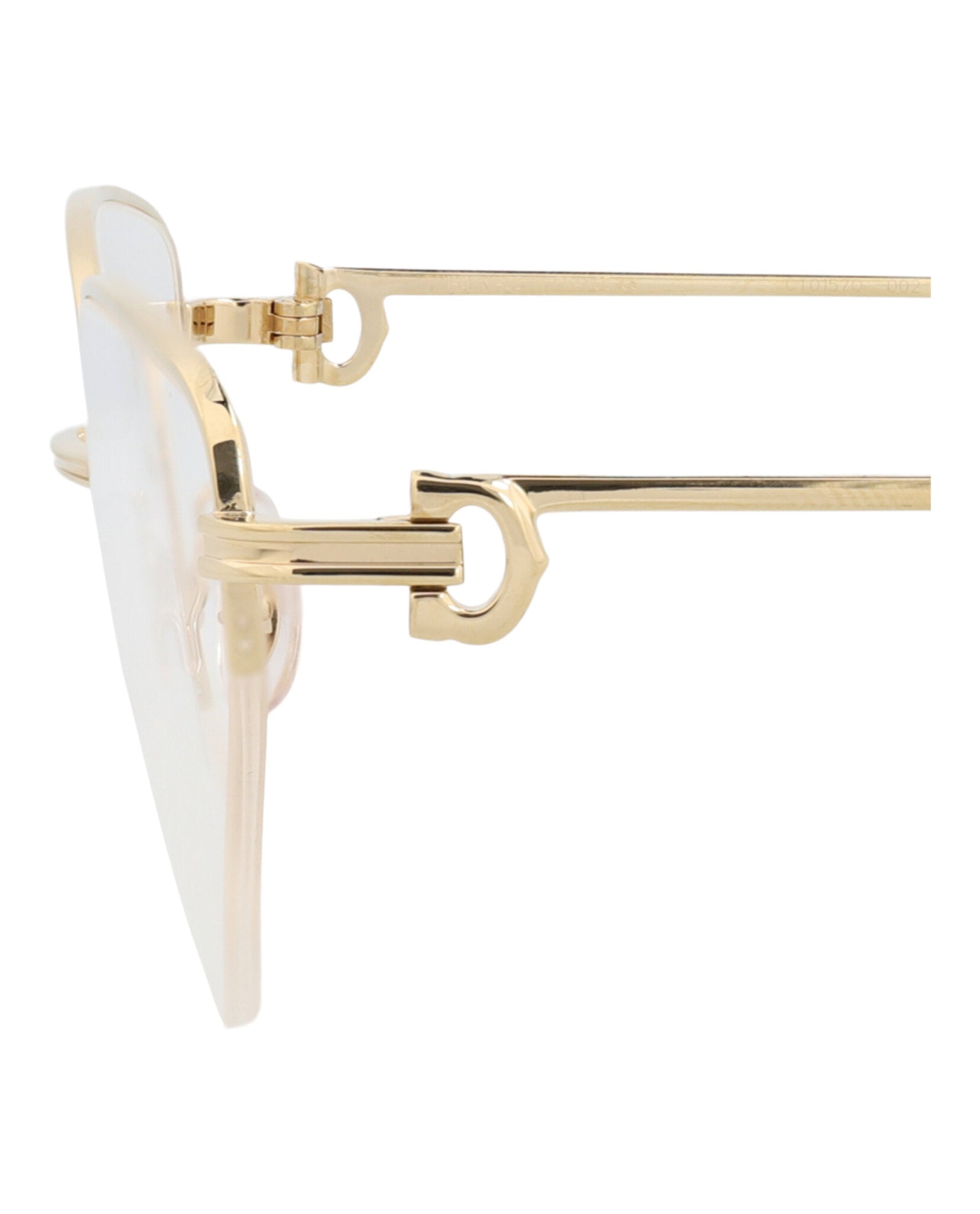 Cartier Womens Cat Eye Gold Gold Transparent Fashion Designer Eyewear