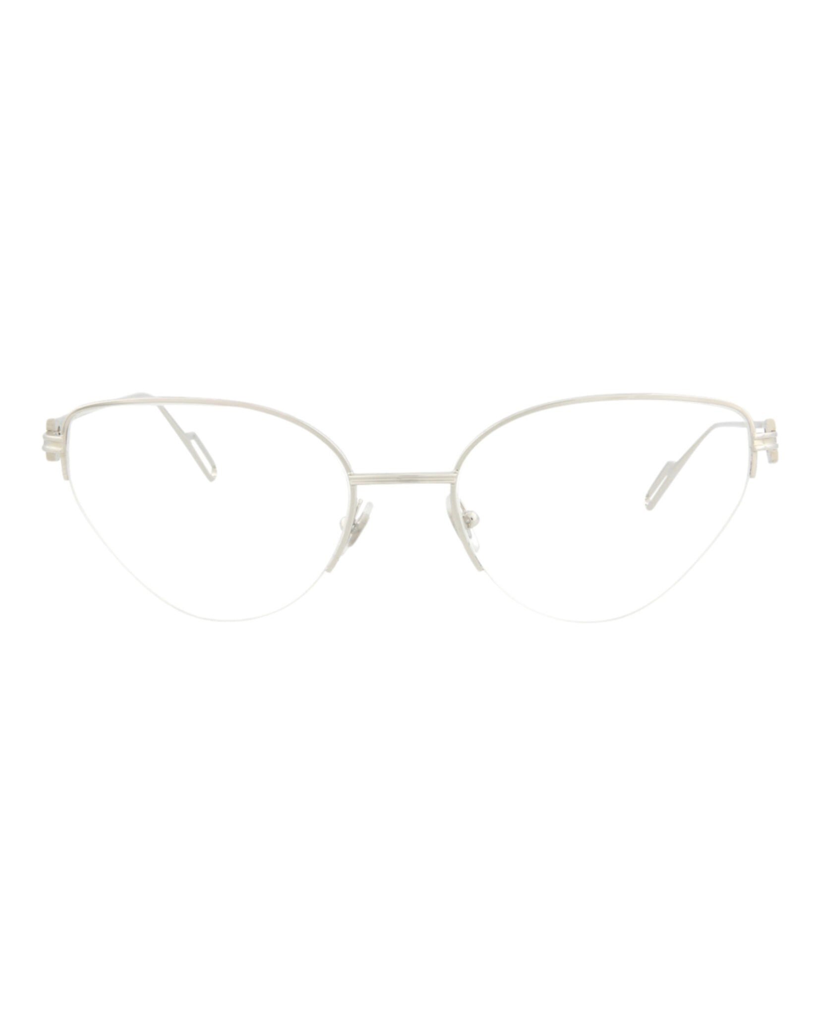 Cartier Womens Cat Eye Silver Silver Transparent Fashion Designer Eyewear