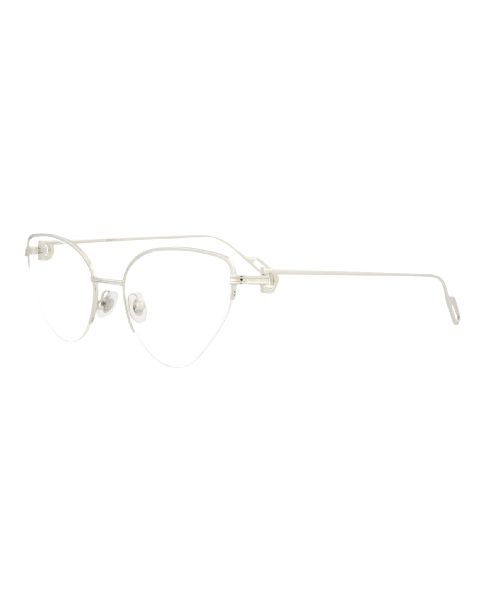 Cartier Womens Cat Eye Silver Silver Transparent Fashion Designer Eyewear