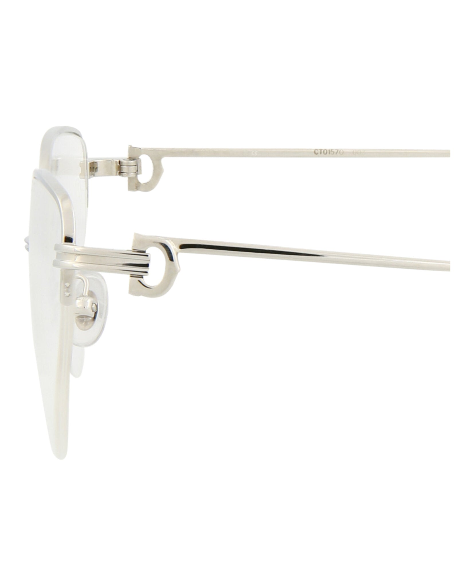 Cartier Womens Cat Eye Silver Silver Transparent Fashion Designer Eyewear