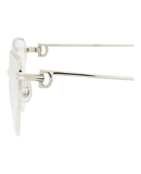Cartier Womens Cat Eye Silver Silver Transparent Fashion Designer Eyewear